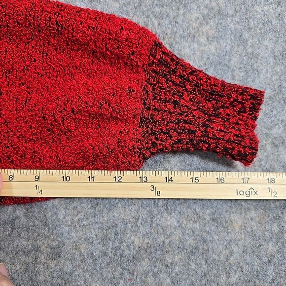 Monto Par Le Chois Women’s Vintage Chunky Cardigan Long Sweater Small Red Black - Picture 9 of 9